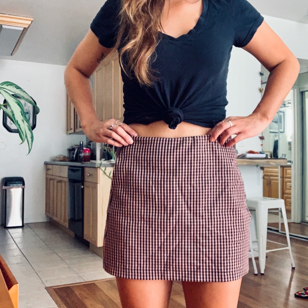Cooperative Pink Gingham Mini Skirt